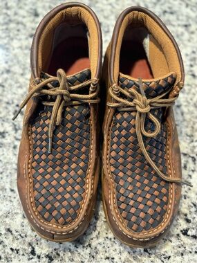 Twisted X Brown and Black Woven Leather Chukka Boots